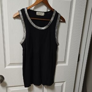 Black Tank with Silver Accent Trim